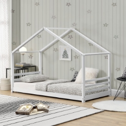 Pat pentru copii model Casa - dimensiuni 206 x 98 x 142 cm